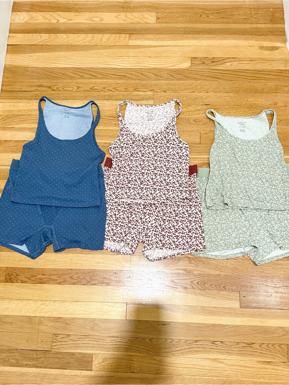 3 American Eagle Boy Short + Tank Lounge Sets Size M